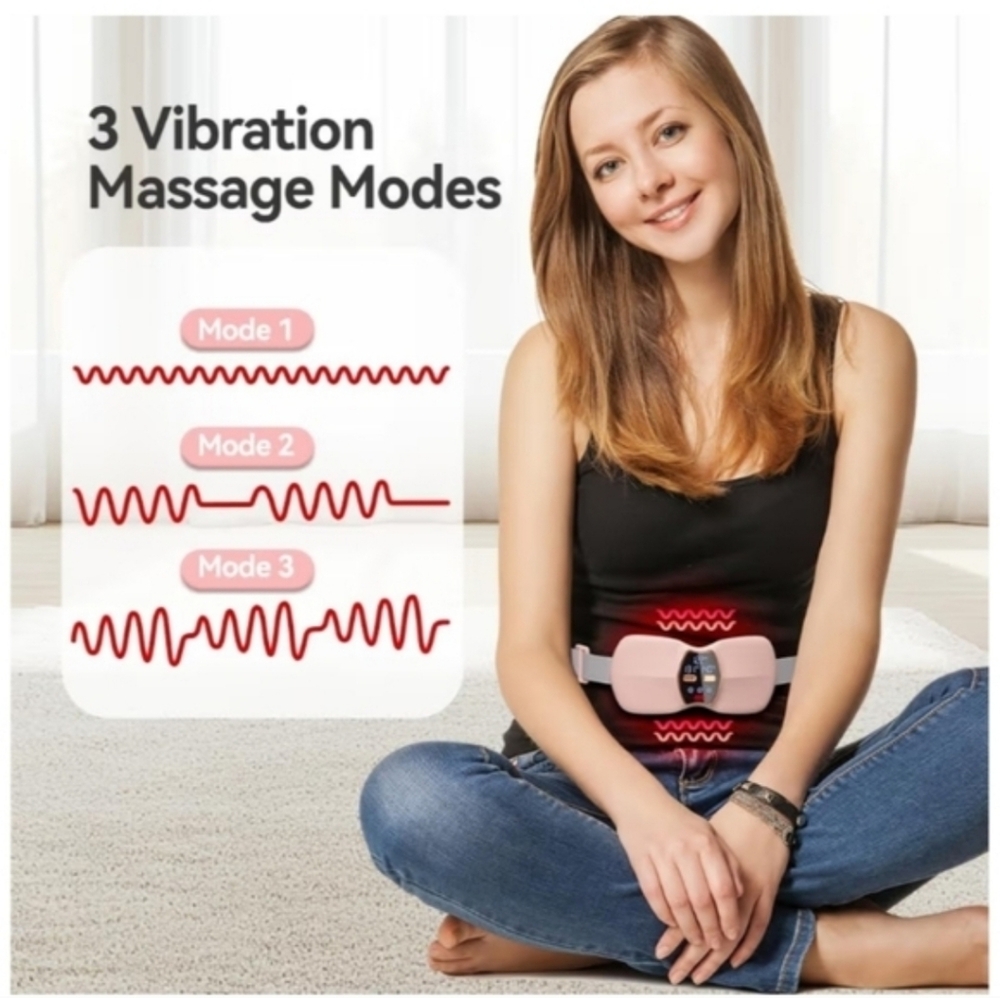 Wearable Pink Heating Pad & Massager, Travel ready, Self Care Essential - Picture 3 of 5